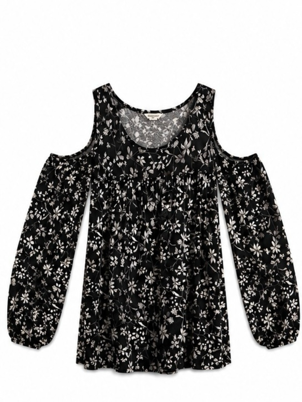 Aeropostale Black Floral Cold-Shoulder Tunic